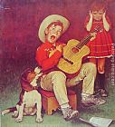 Norman Rockwell The Music Man painting